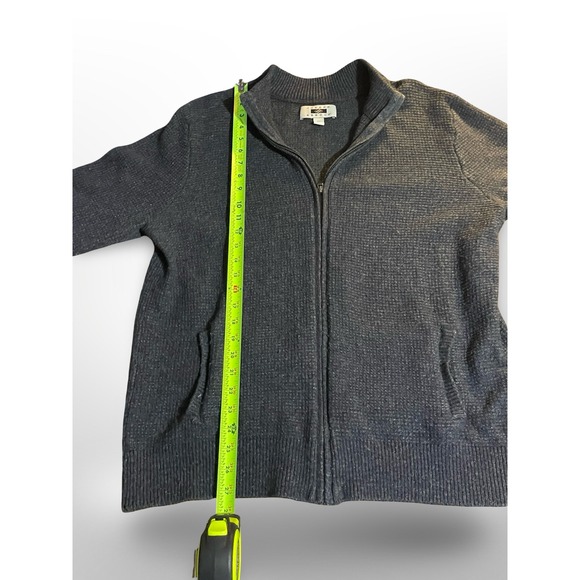 Joseph Abboud Mens XL Gray Full Zip Knit Cardigan Sweater Wool blend casual - Picture 3 of 5